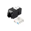 Υποδοχή Keystone Cat.6A χωρίς θωράκιση χωρίς εργαλεία, RJ-45, LSA, μαύρο