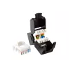 Υποδοχή Keystone Cat.6A χωρίς θωράκιση χωρίς εργαλεία, RJ-45, LSA, μαύρο