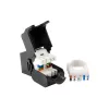 Υποδοχή Keystone Cat.6A χωρίς θωράκιση χωρίς εργαλεία, RJ-45, LSA, μαύρο