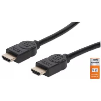 Καλώδιο HDMI με Ethernet Manhattan HDMM1MP 1m αρσενικό σε αρσενικό μαύρο