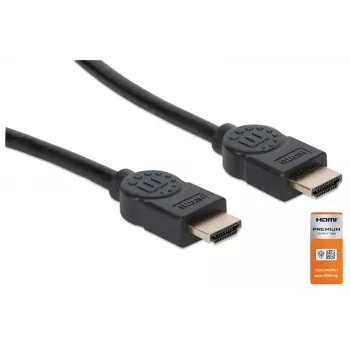 Καλώδιο HDMI με Ethernet Manhattan HDMM1MP 1m αρσενικό σε αρσενικό μαύρο
