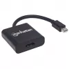 Manhattan 152570 ενεργός προσαρμογέας Mini DisplayPort σε HDMI, αρσενικό–θηλυκό, 4K, θωρακισμένος, μαύρος