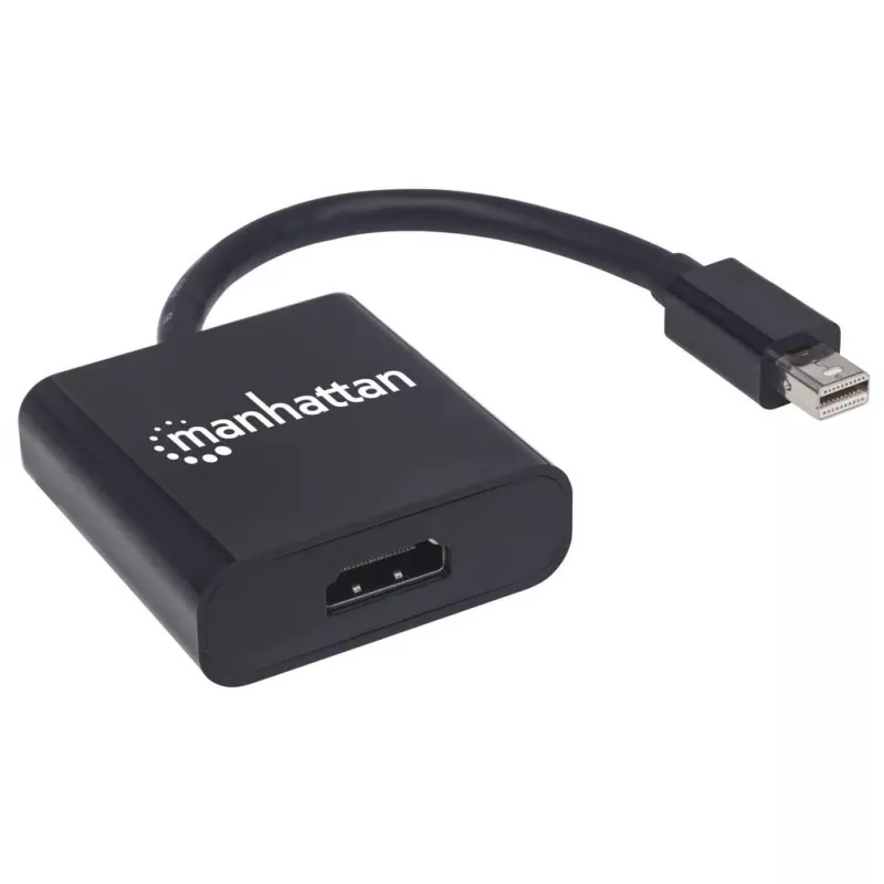 Manhattan 152570 ενεργός προσαρμογέας Mini DisplayPort σε HDMI, αρσενικό–θηλυκό, 4K, θωρακισμένος, μαύρος