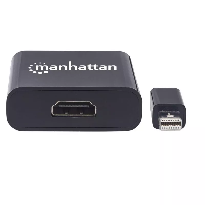 Manhattan 152570 ενεργός προσαρμογέας Mini DisplayPort σε HDMI, αρσενικό–θηλυκό, 4K, θωρακισμένος, μαύρος