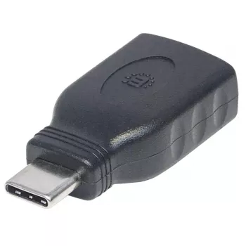 Προσαρμογέας Manhattan USB-C σε USB-A, αρσενικό σε θηλυκό, 5 Gbit/s (USB 3.2 Gen1, επίσης USB 3.0), SuperSpeed USB, μαύρο, εγγύηση εφ' όρου ζωής, αντίστοιχο του USB31CAADG