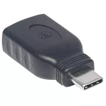 Προσαρμογέας Manhattan USB-C σε USB-A, αρσενικό σε θηλυκό, 5 Gbit/s (USB 3.2 Gen1, επίσης USB 3.0), SuperSpeed USB, μαύρο, εγγύηση εφ' όρου ζωής, αντίστοιχο του USB31CAADG