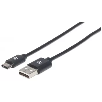 Καλώδιο Manhattan USB-C σε USB-A, 3 m, αρσενικό σε αρσενικό, 480 Mbit/s (USB 2.0), Hi-Speed USB, μαύρο, εγγύηση εφ' όρου ζωής