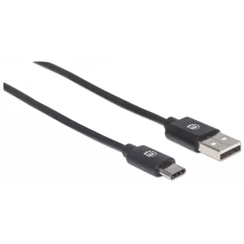 Καλώδιο Manhattan USB-C σε USB-A, 3 m, αρσενικό σε αρσενικό, 480 Mbit/s (USB 2.0), Hi-Speed USB, μαύρο, εγγύηση εφ' όρου ζωής