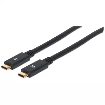 Καλώδιο USB-C Manhattan USB315CC2M 2 m αρσενικό σε αρσενικό μαύρο