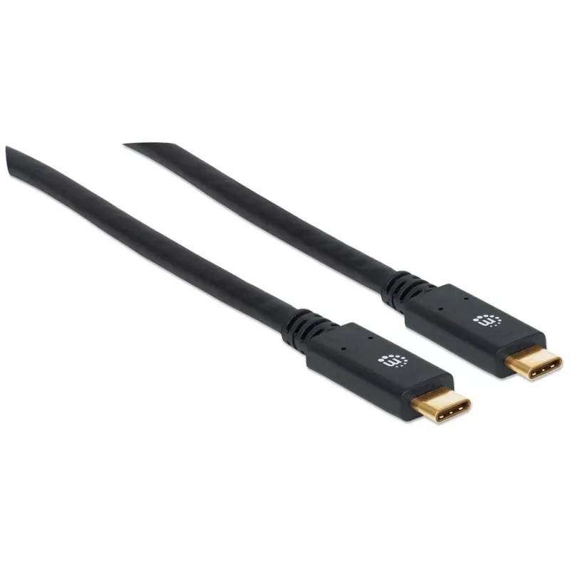 Καλώδιο USB-C Manhattan USB315CC2M 2 m αρσενικό σε αρσενικό μαύρο
