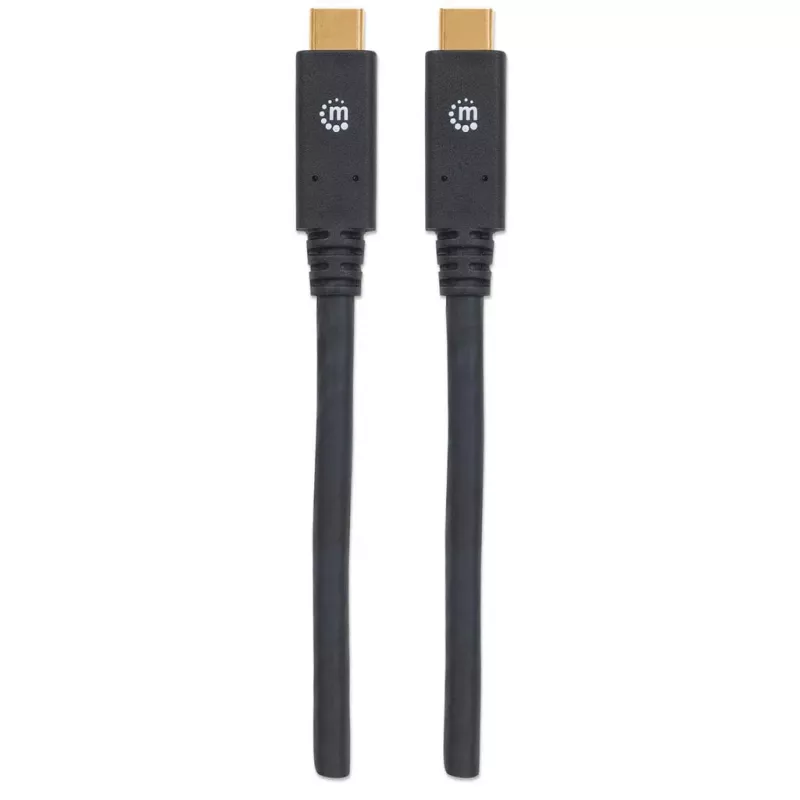 Καλώδιο USB-C Manhattan USB315CC2M 2 m αρσενικό σε αρσενικό μαύρο
