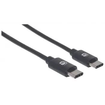 Καλώδιο Manhattan USB-C σε USB-C, 2 m, αρσενικό σε αρσενικό, μαύρο, 480 Mbit/s (USB 2.0), 3 A, Hi-Speed USB, εγγύηση εφ' όρου ζωής, αντίστοιχο του USB2CC2M