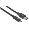 Καλώδιο USB-C σε USB-A Manhattan 354981 3 m αρσενικό σε αρσενικό