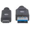 Καλώδιο USB-C σε USB-A Manhattan 354981 3 m αρσενικό σε αρσενικό