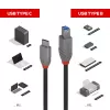Lindy 1m Καλώδιο USB 3.2 Type-C σε B, Anthra Line