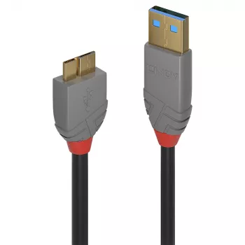 Lindy 0,5m καλώδιο USB 3.2 Type-A σε Micro-B, 5Gbit/s, Anthra Line