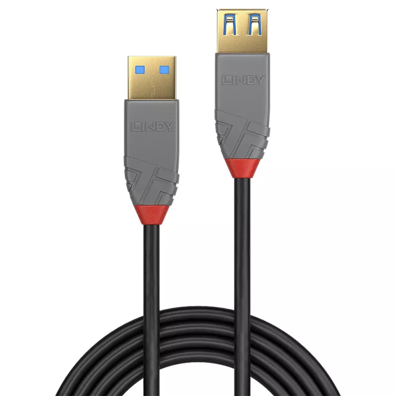 Lindy 0,5m καλώδιο επέκτασης USB 3.2 Type-A, 5 Gbit/s, Anthra Line