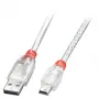 Lindy 2m καλώδιο USB 2.0 – Type-A σε Mini-B, διαφανές