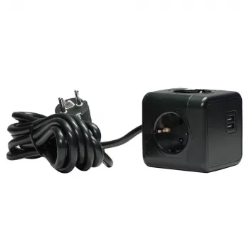 Microconnect GRUCUBE2USB-B3 προέκταση ρεύματος 3m 3 υποδοχές AC εσωτερικού χώρου μαύρο