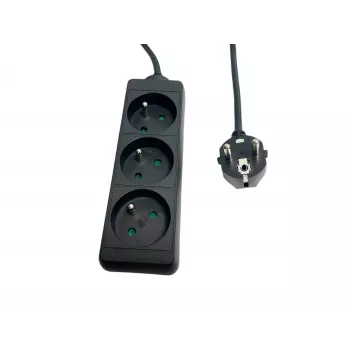 Πολύπριζο MicroConnect MC-PS030150FRB — γαλλικού τύπου, 3 θέσεων, πολύπριζο με προστασία υπέρτασης