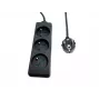 Πολύπριζο MicroConnect MC-PS030150FRB — γαλλικού τύπου, 3 θέσεων, πολύπριζο με προστασία υπέρτασης
