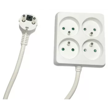 Microconnect MC-PSSQUARE040150FRW προέκταση ρεύματος 1,5m 4 υποδοχές AC εσωτερικού χώρου λευκό