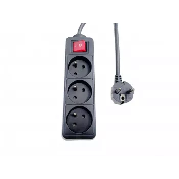 Microconnect MC-PSOO030150FRB προέκταση ρεύματος 1,5m 3 έξοδοι AC εσωτερικού χώρου μαύρο