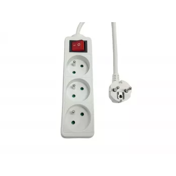 Πολύπριζο MicroConnect MC-PSOO030150FRW 3 θέσεων με μεμονωμένους διακόπτες on/off
