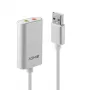 Μετατροπέας ήχου Lindy USB Type-A σε μετατροπέα ήχου, ασημί/λευκό, 25 g
