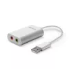 Μετατροπέας ήχου Lindy USB Type-A σε μετατροπέα ήχου, ασημί/λευκό, 25 g