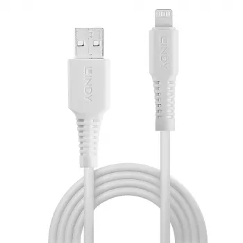Lindy 1m καλώδιο USB σε Lightning, Λευκό