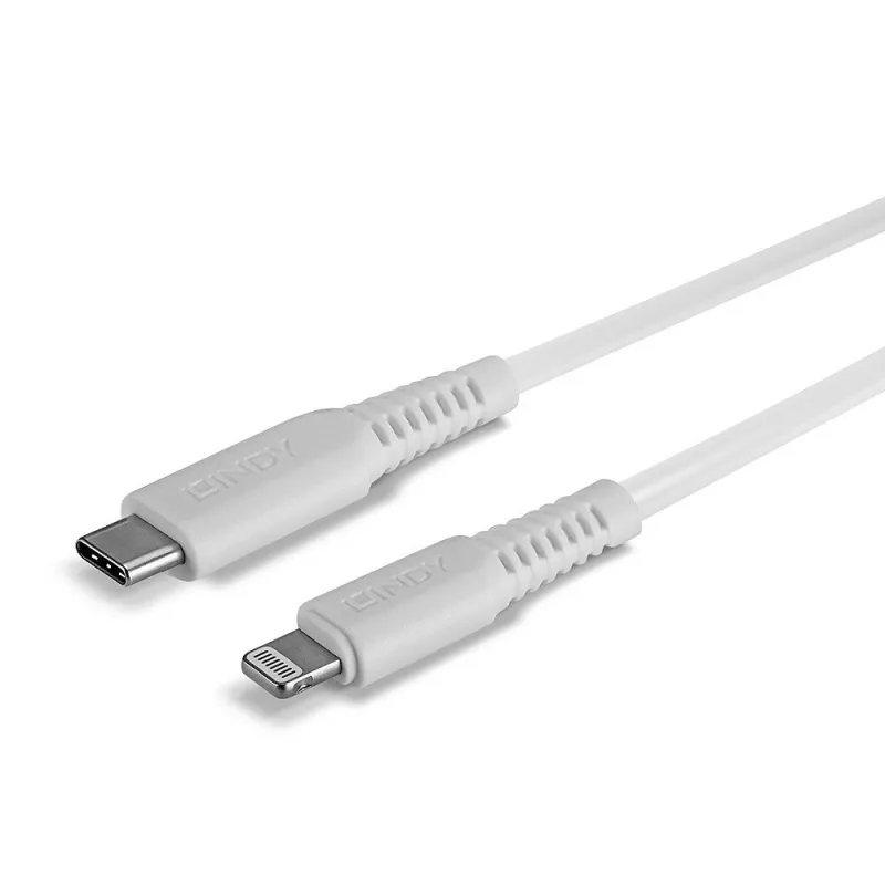 Lindy 0,5 m καλώδιο USB Type-C σε Lightning, Λευκό