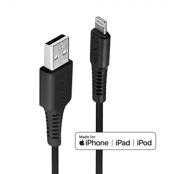 Lindy 3m καλώδιο USB σε Lightning μαύρο