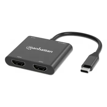 Πολυθύρες προσαρμογέας Manhattan 154321 USB Type-C σε 2 HDMI USB-A Power Delivery 100 W