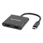 Πολυθύρες προσαρμογέας Manhattan 154321 USB Type-C σε 2 HDMI USB-A Power Delivery 100 W