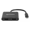 Πολυθύρες προσαρμογέας Manhattan 154321 USB Type-C σε 2 HDMI USB-A Power Delivery 100 W