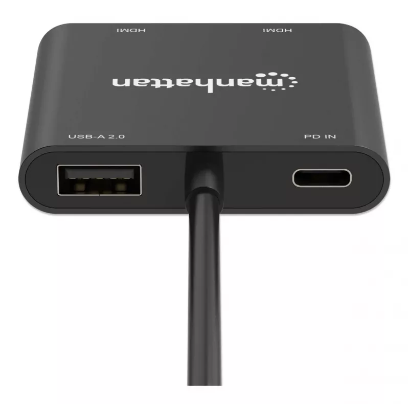 Πολυθύρες προσαρμογέας Manhattan 154321 USB Type-C σε 2 HDMI USB-A Power Delivery 100 W