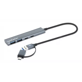 Dock/Hub USB-C & USB-A Combo Manhattan 4 Θύρες 5 Gbps Αλουμίνιο