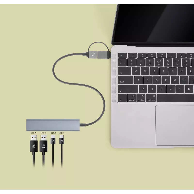Dock/Hub USB-C & USB-A Combo Manhattan 4 Θύρες 5 Gbps Αλουμίνιο