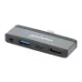 Manhattan 190404 φορητός σταθμός σύνδεσης 4 σε 1 USB-C PD σε HDMI, USB 3.2 Gen 2, 10 Gbit/s, 4K, 100 W PD, γκρι
