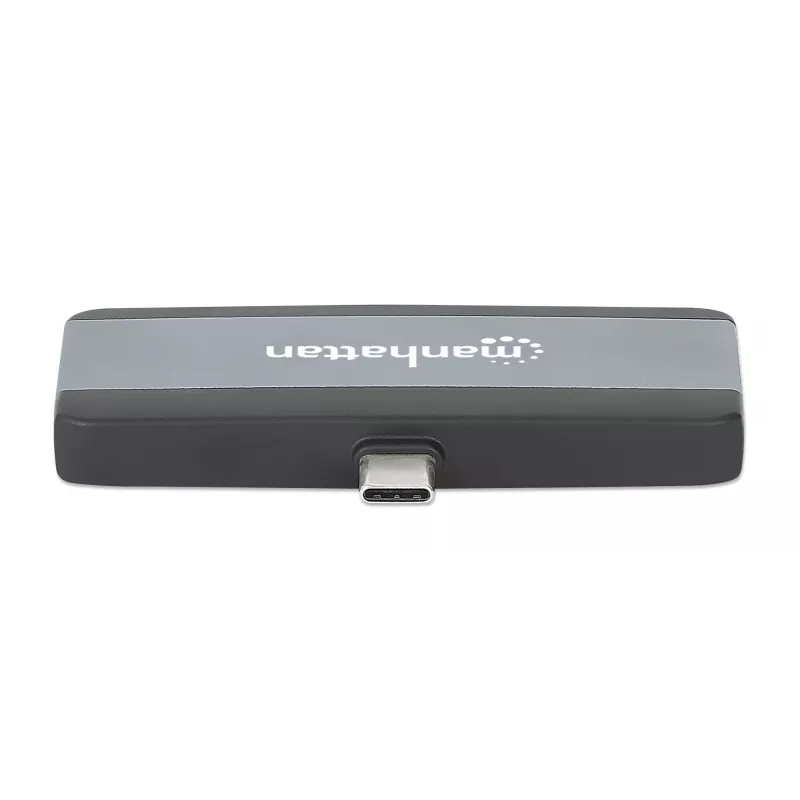 Manhattan 190404 φορητός σταθμός σύνδεσης 4 σε 1 USB-C PD σε HDMI, USB 3.2 Gen 2, 10 Gbit/s, 4K, 100 W PD, γκρι