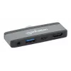 Manhattan 190404 φορητός σταθμός σύνδεσης 4 σε 1 USB-C PD σε HDMI, USB 3.2 Gen 2, 10 Gbit/s, 4K, 100 W PD, γκρι