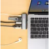 Manhattan 190404 φορητός σταθμός σύνδεσης 4 σε 1 USB-C PD σε HDMI, USB 3.2 Gen 2, 10 Gbit/s, 4K, 100 W PD, γκρι