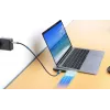Manhattan 190404 φορητός σταθμός σύνδεσης 4 σε 1 USB-C PD σε HDMI, USB 3.2 Gen 2, 10 Gbit/s, 4K, 100 W PD, γκρι