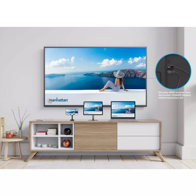 AV-Transmitter Manhattan 208437 1920x1080 30m ασύρματος USB Type-C