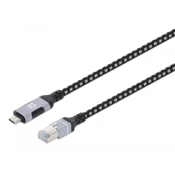 Καλώδιο Manhattan USB-C σε Gigabit δικτύου Ethernet RJ45 2m μαύρο/ασημί