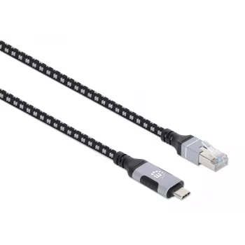 Καλώδιο Manhattan USB-C σε Gigabit δικτύου Ethernet RJ45 2m μαύρο/ασημί