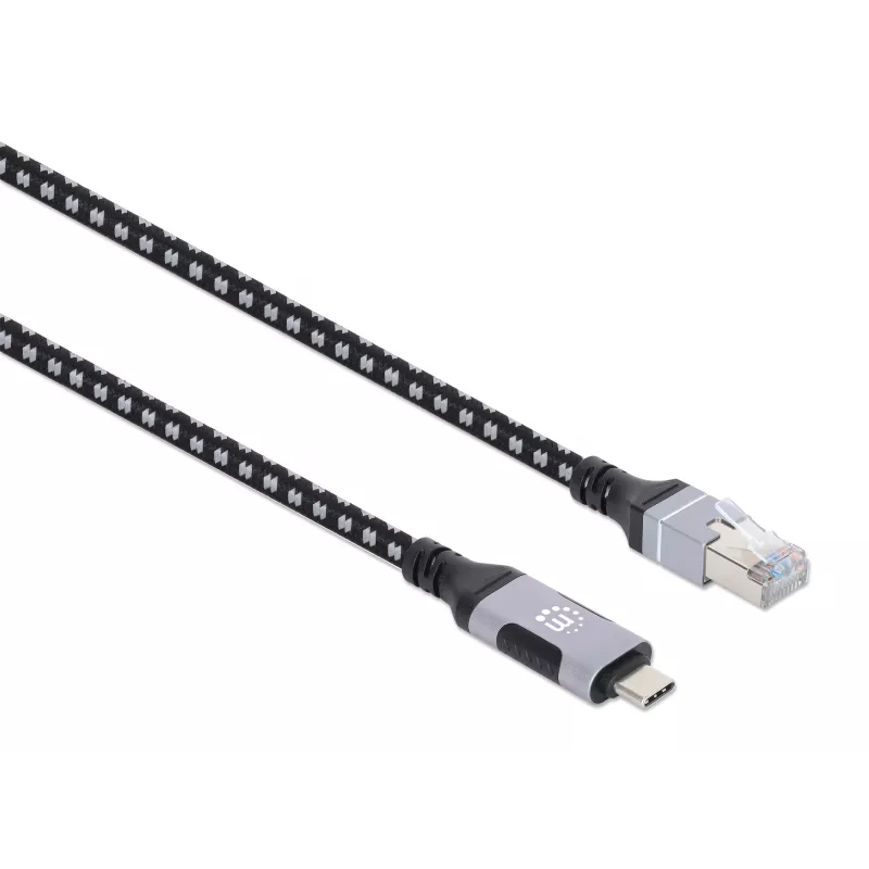 Καλώδιο Manhattan USB-C σε Gigabit δικτύου Ethernet RJ45 2m μαύρο/ασημί