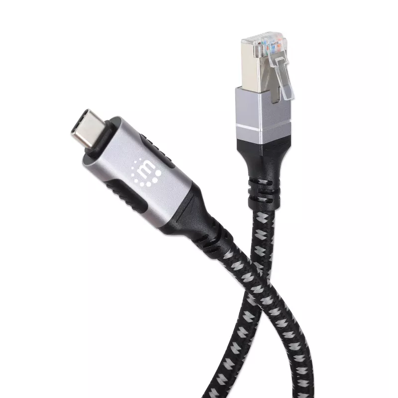 Καλώδιο Manhattan USB-C σε Gigabit δικτύου Ethernet RJ45 2m μαύρο/ασημί