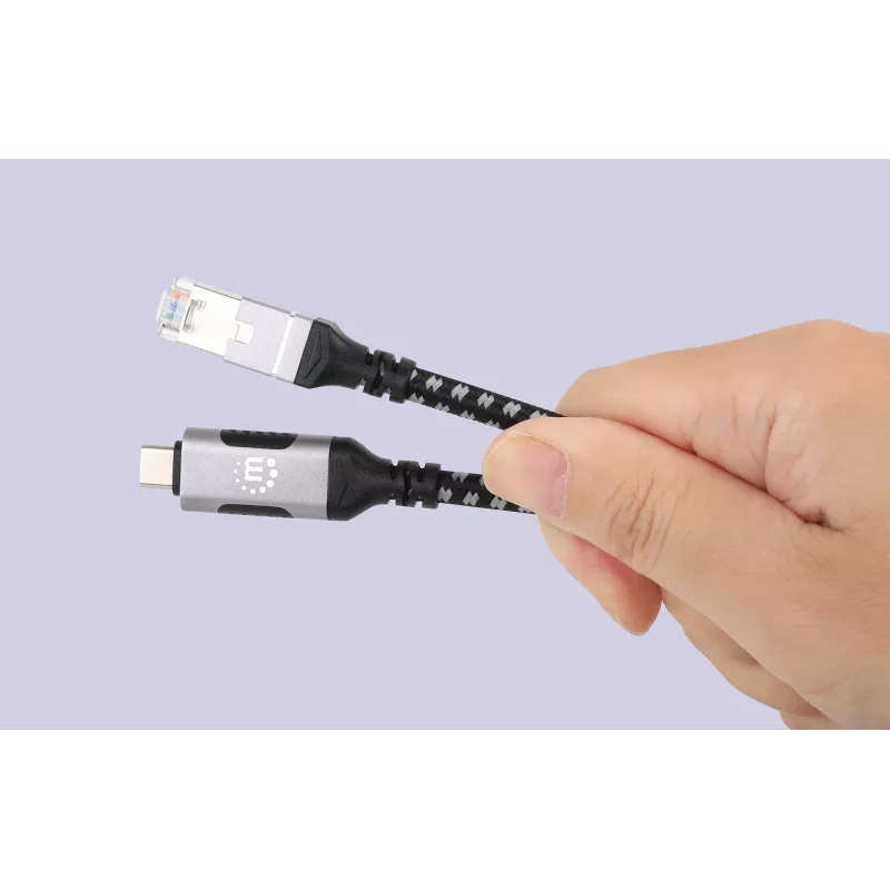 Καλώδιο Manhattan USB-C σε Gigabit δικτύου Ethernet RJ45 2m μαύρο/ασημί